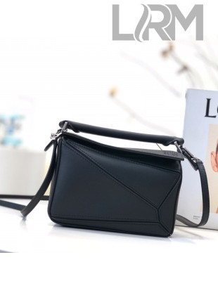 Loewe Puzzle Mini Bag in Smooth Calfskin Black 2022 10173