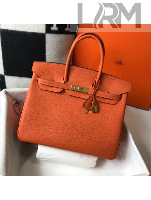 Hermes Birkin Bag 35cm in Togo Leather Orange Sunset 2021