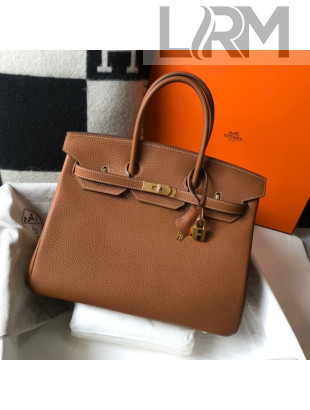 Hermes Birkin Bag 35cm in Togo Leather Golden Brown 2021