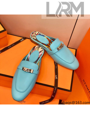 Hermes Oz Mule in Smooth Calfskin with Iconic Kelly Buckle Black Blue 45 2022