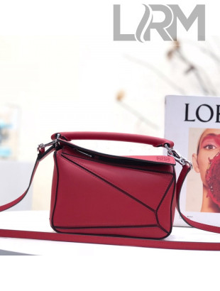 Loewe Puzzle Mini Bag in Smooth Calfskin Red 2022 10173