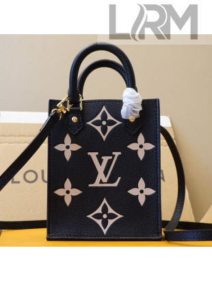 Louis Vuitton Monogram Leather Petit Sac Plat  Mini Bucket M57937 Black/Beige 2021