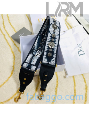 Dior Embroidered Shoulder Strap with Charms Blue 2020