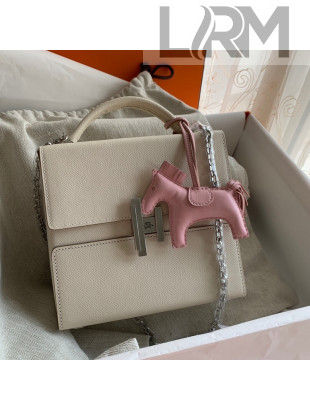 Hermes Cinhetic Box Bag in Epsom Leather White/Silver 2021