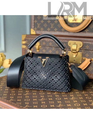 Louis Vuitton Capucines BB Bag in Cutout Leather M57228 Black 2021