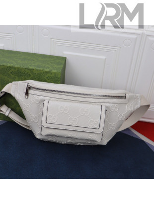 Gucci GG Embossed Belt Bag ‎645093 White 2021