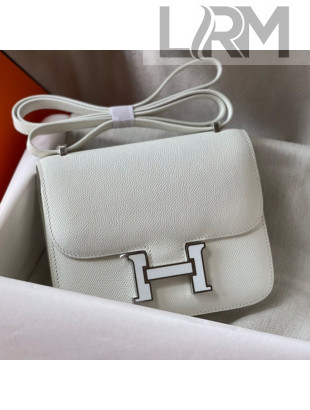 Hermes Constance Bag with Enamel Buckle 18cm in Epsom Leather White 2021 04