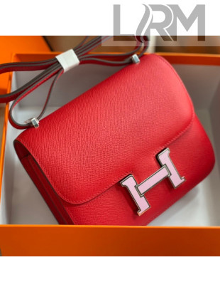 Hermes Constance Bag with Enamel Buckle 18cm in Epsom Leather Red 2021 06
