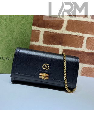 Gucci Diana Bamboo Chain Wallet 658243 Black 2021