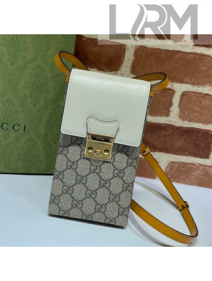Gucci GG Vertical Clutch with Strap 658229 Beige/White/Yellow 2021