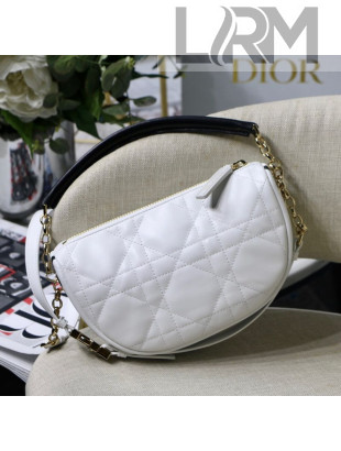 Dior Small Vibe Hobo Bag in White Cannage Lambskin M8022 2022