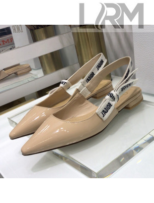 Dior J'Adior Slingback Ballerinas Flats in Patent Calfskin Nude 2021