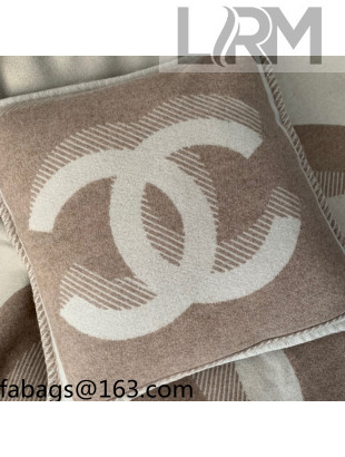 Chanel Wool CC Pillow/Cushion 55x55cm Beige 2021