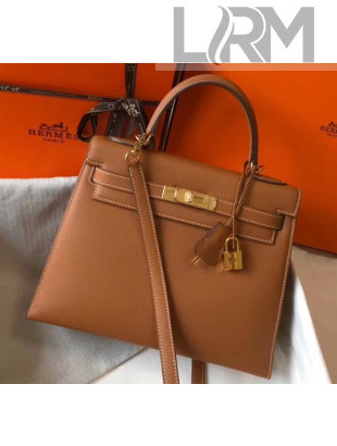 Hermes Kelly 28cm Top Handle Bag in Epsom Leather Brown 2020