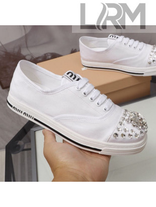 Miu Miu Crystal Canvas Sneakers White 2021