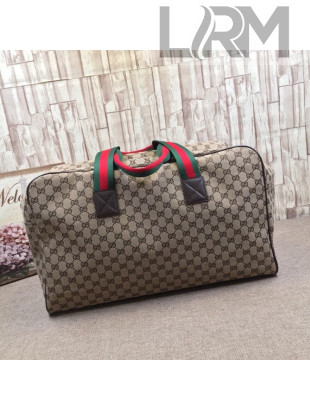 Gucci GG Canvas Duffle Travel Bag 146310 Beige 2021
