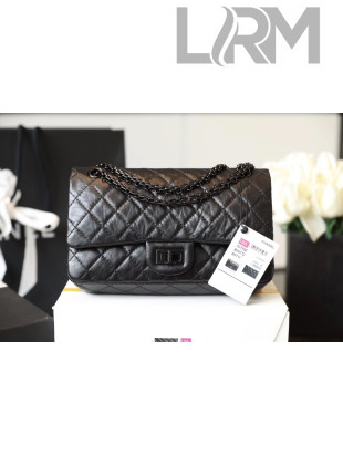 Chanel Medium 2.55 Aged Calfskin Classic Flap Bag A37586 All So Black 2021