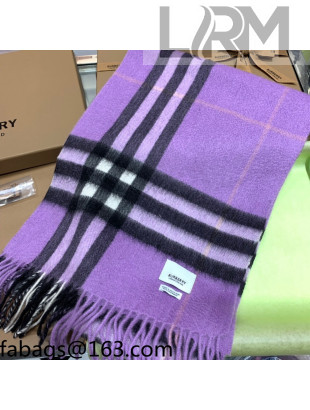 Burberry Check Cashmere Scarf 30x168cm Purple 2021 110330