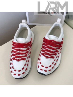 Bottega Veneta Silky Calfskin Braided Sneakers Red 2019 