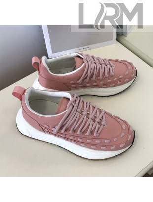Bottega Veneta Silky Calfskin Braided Sneakers Pink 2019 