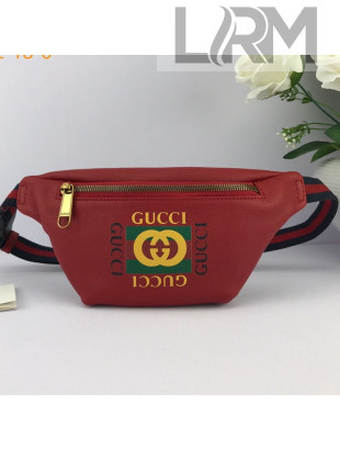 Gucci Logo Print Small Belt Bag 527792 Red 2019