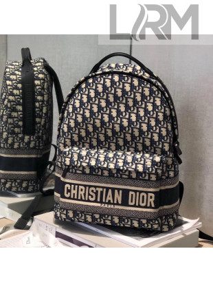 Dior Large Diortravel Original Blue Oblique Canvas Backpack 2019