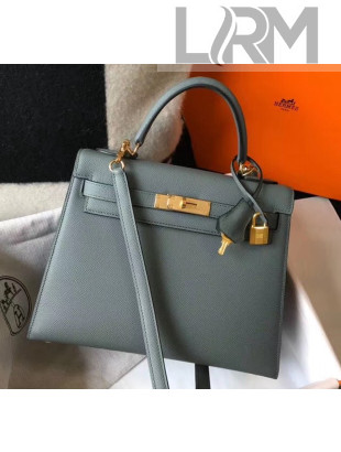Hermes Kelly 28cm Top Handle Bag in Epsom Leather Almond Green 2020