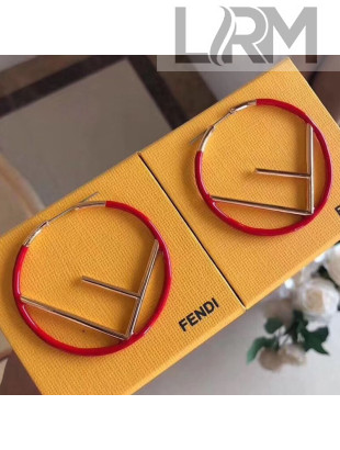 Fendi Large F Is Fendi Hoop Earrings Red 2019
