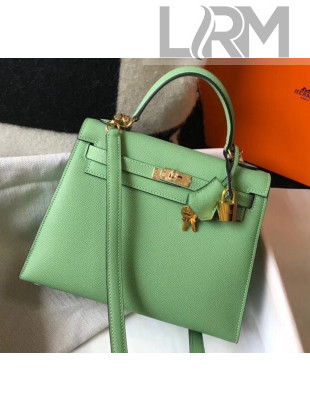 Hermes Kelly 28cm Top Handle Bag in Epsom Leather Green 2020