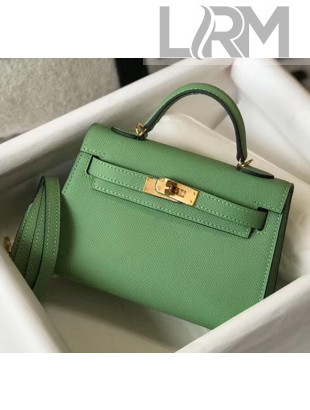 Hermes Mini Kelly II Handbag in Epsom Leather Green 2020