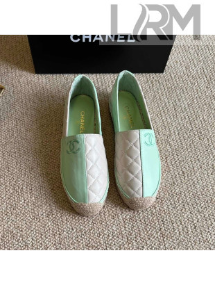Chanel Patchwork Leather Espadrilles Green/Pink 2022