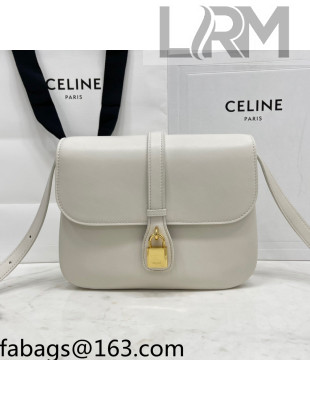 Celine Medium Tabou Shoulder Bag in Smooth Calfskin White 2021 196583