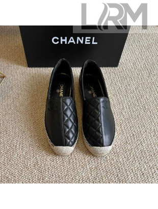 Chanel Patchwork Leather Espadrilles Black 03 2022