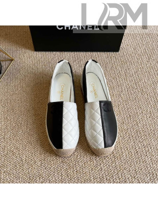 Chanel Patchwork Leather Espadrilles Black/White 2022