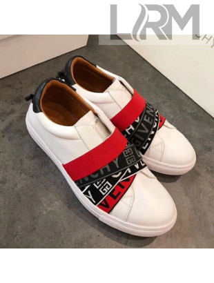 Givenchy 4G Webbing Sneakers in Leather White/Black/Red 2019