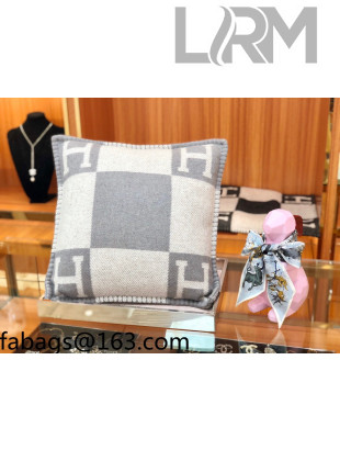 Hermes Avalon Wool Pillow 45x45cm Grey 2021 110217
