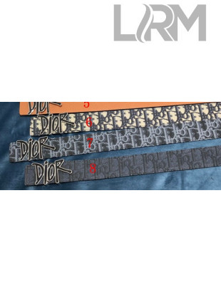 Dior DIOR AND SHAWN Oblique Canvas Matte Belt 35mm with DIOR Logo Buckle 3 Colors 2020