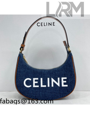 Celine Ava Hobo Bag in Denim and Calfskin Blue/Brown/White 2021