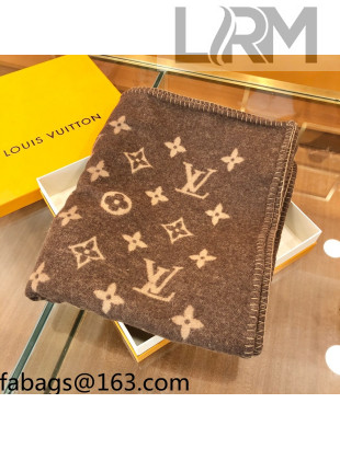 Louis Vuitton Monogram Wool Blanket 140x180cm Brown 2021 110220