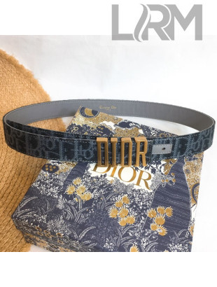 Dior Oblique Canvas Belt 2cm/3cm with DIOR Buckle Grey 2021