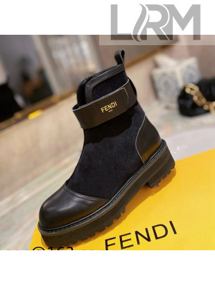 Fendi Rockoko Suede Ankle Boots Black 2021 06