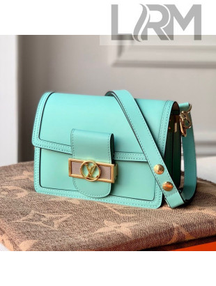Louis Vuitton Dauphine Mini Smooth Leather Shoulder Bag M55837 Azur Blue 2020