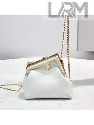 Fendi First Nano Bag Charm in White Nappa Leather 2021 80018S