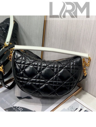 Dior Medium Vibe Hobo Bag in Black Cannage Lambskin M8022 2022