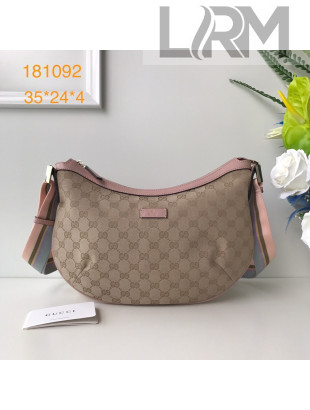Gucci GG Canvas Shoulder Bag 181092 Beige/Pink 2021