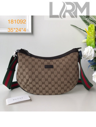 Gucci GG Canvas Shoulder Bag 181092 Coffee Brown 2021