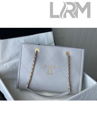 Chanel Calfskin Small Shopping Bag AS2752 Gray 2021 TOP