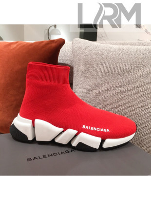 Balenciaga Speed Knit Sock Boot Sneaker Red 2021 12 ( For Women and Men)