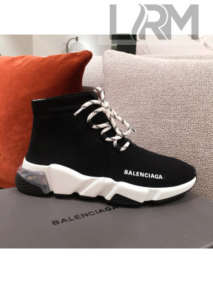 Balenciaga Speed Knit Sock Lace-up Boot Sneaker Black 2021 16 ( For Women and Men)
