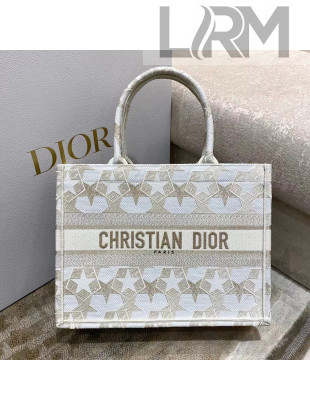 Dior Medium Book Tote Bag in Gold and White Star Etoile Embroidery M1286 2022 26